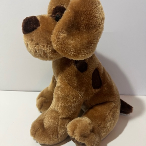 Vintage Shalom Toy Co Plush Puppy Dog Spots Eye Patch Brown - Picture 9 of 11